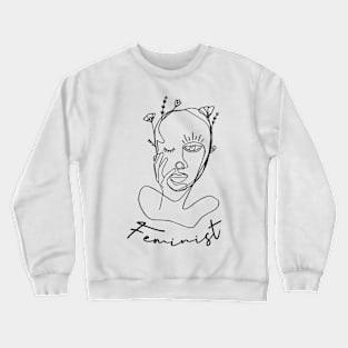 Feminist Flower Line Art Crewneck Sweatshirt